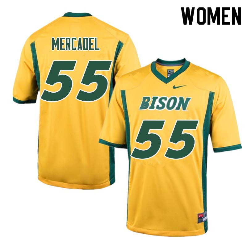 Women #55 Aaron Mercadel North Dakota State Bison College Football Jerseys Sale-Yellow - Click Image to Close